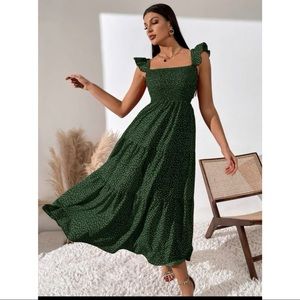 SHEIN polka dot ruffle hem dress